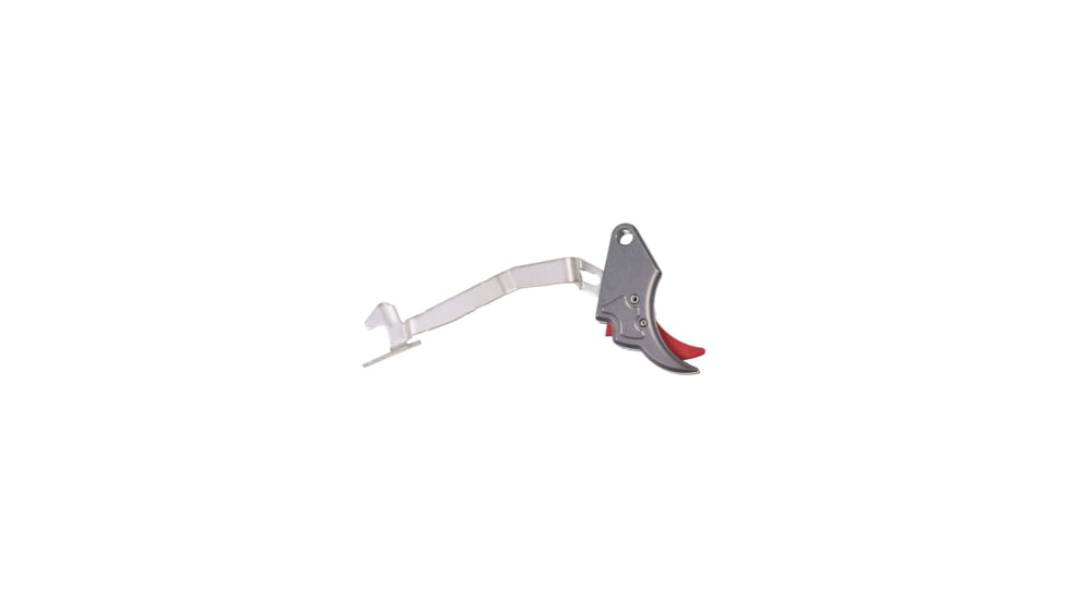 Overwatch Precision Falx Trigger for Smith and Wesson, Curved, NP3, Gun Metal Gray/Red, 44596