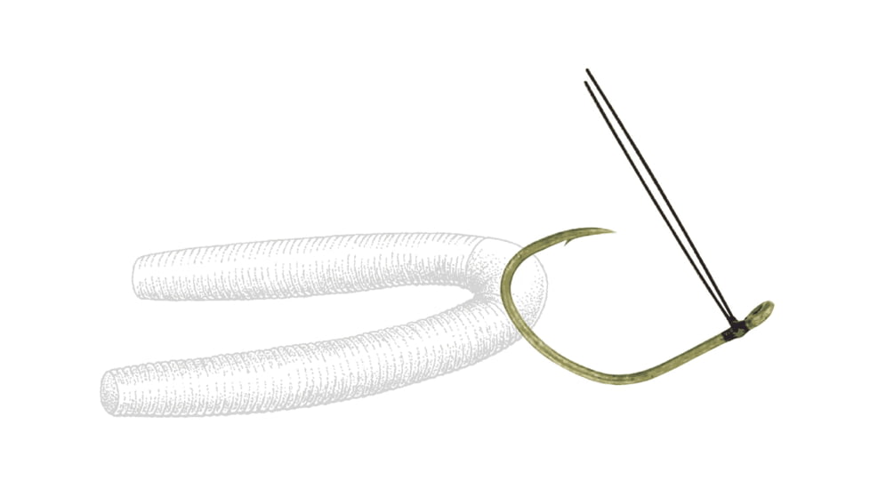 Owner Hooks Weedless Wacky Hook, Camo Green, 1/0, 5172-116