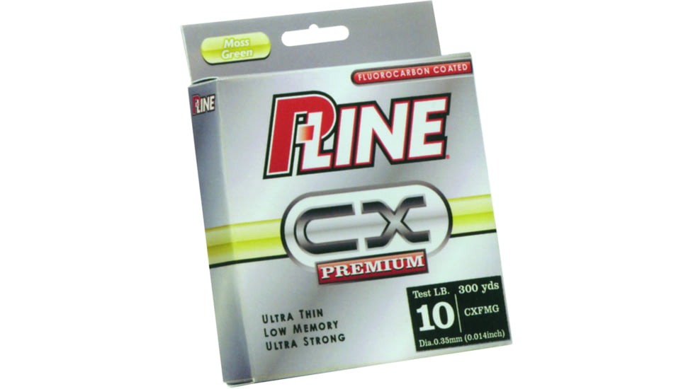 P-Line CX Premium Fluorocarbon-Coated Mono Filler Spool 10lb 300yd Moss Green, CXFMG-10