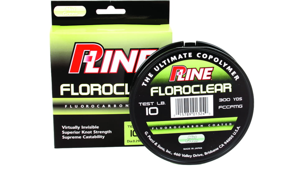 P-Line Floroclear Fluorocarbon Coated Mono 25lb 300yd Mist Green, FCCFMGF-25