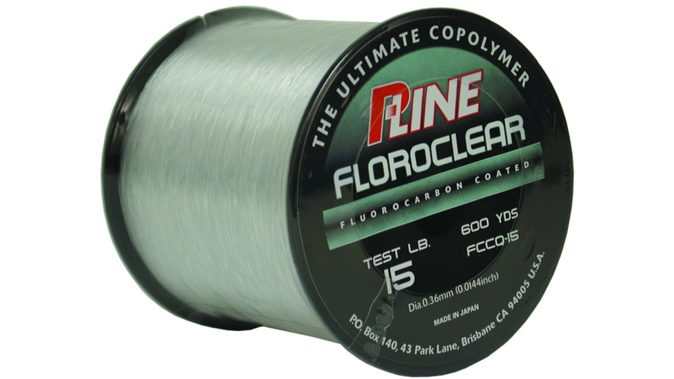 P-Line Floroclear Fluorocarbon Coated Mono, Clear, 15lb 600Yd, FCCQ-15