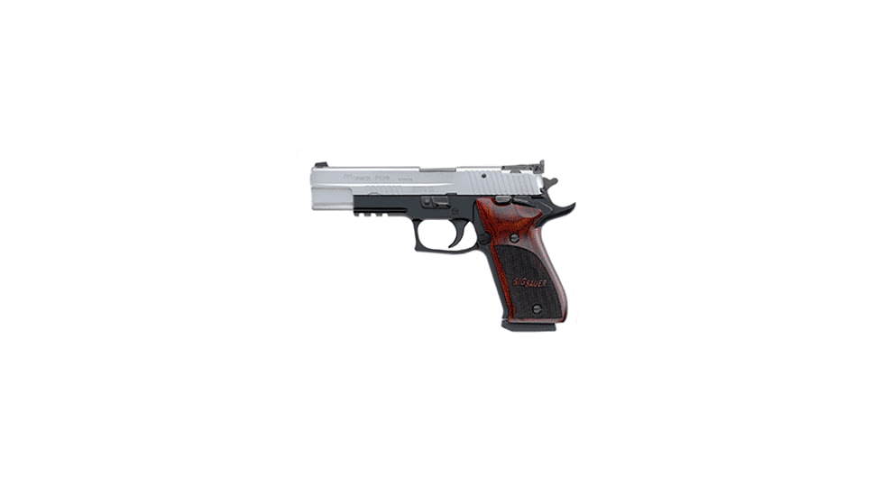 SIG SAUER P220 Super Match Pistol, .45 ACP, 5 in barrel, anodized aluminum frame, custom rosewood grip, recoil operated semi-automatic, adjustable target, 8 round magazine, P220 SM-1-FRRMPG