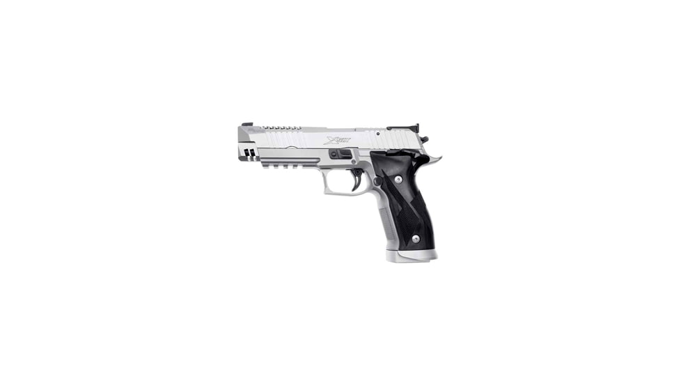 SIG SAUER P226 X-Five Skeleton Pistol, 9mm Luger, 5 in barrel, stainless steel frame, black laminate grip, recoil operated semi-automatic, blade front, adjustable rear, 19 round magazine, P226 X5S-1-FRRMPG