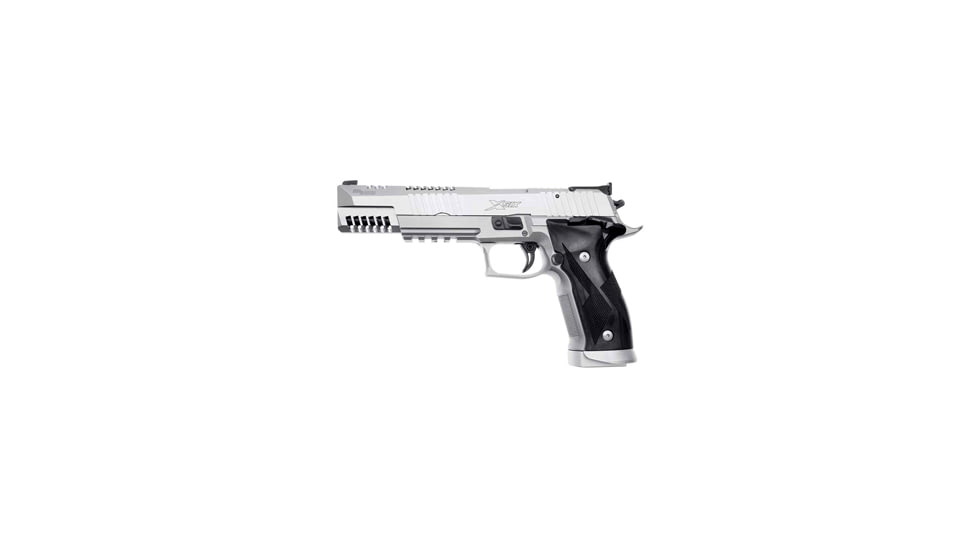 SIG SAUER P226 X-Six Skeleton Pistol, 9mm Luger, 6 in barrel, stainless steel frame, black laminate grip, recoil operated semi-automatic, blade front, adjustable rear, 19 round magazine, P226 X6S-1-FRRMPG