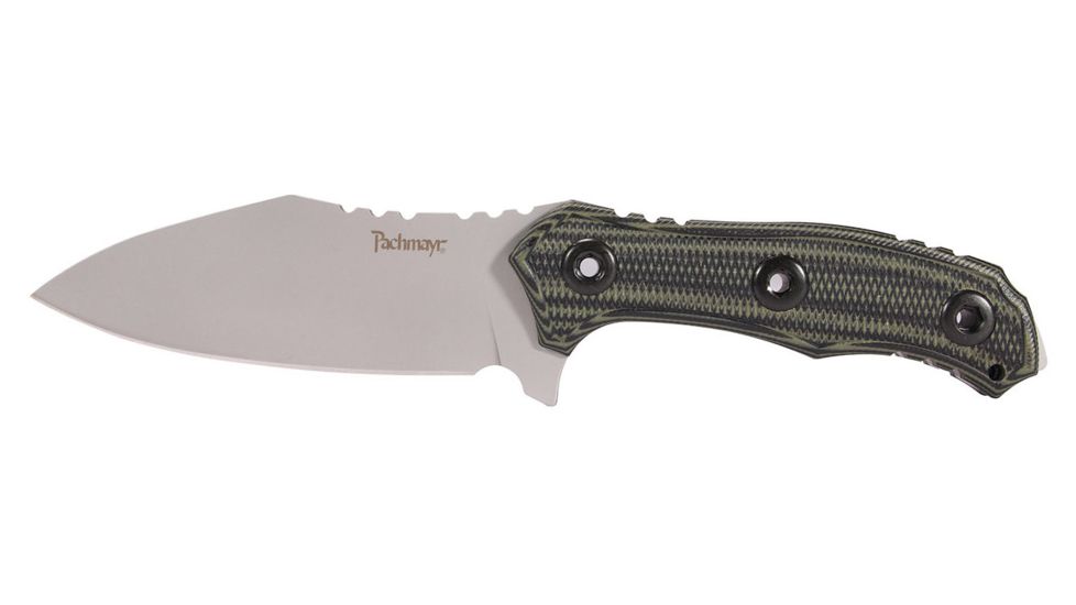 Pachmayr Dominator Fixed Blade Knife w/ Kydex Sheath, D2 Steel Full Ground Blade, G10 Handle, Green/Black, 04299