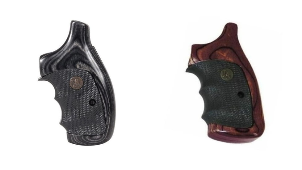 Pachmayr Handgun Grip for Smith &amp; Wesson, Charcoal Silvertone, Rosewood