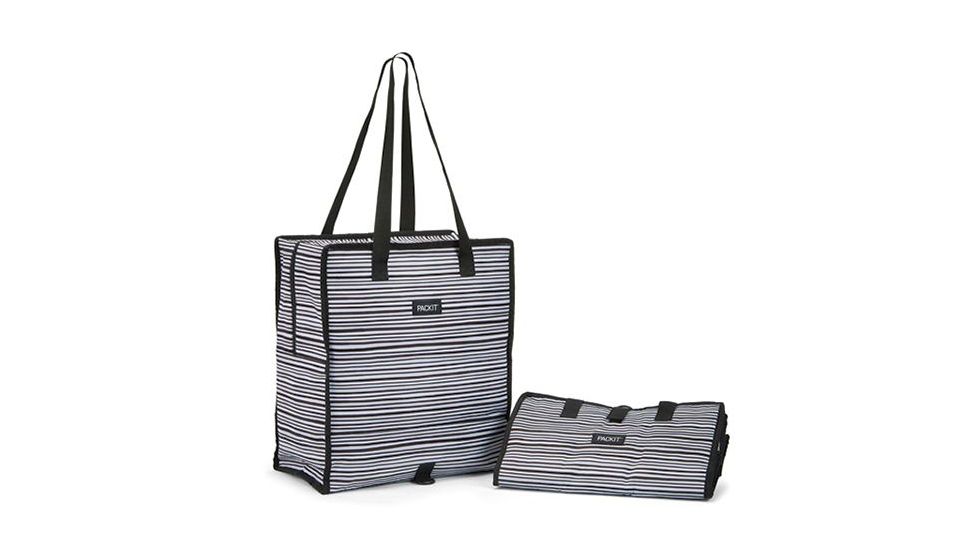 Packit Grocery Bag, Wobbly Stripes, Black and White, PKT-20866