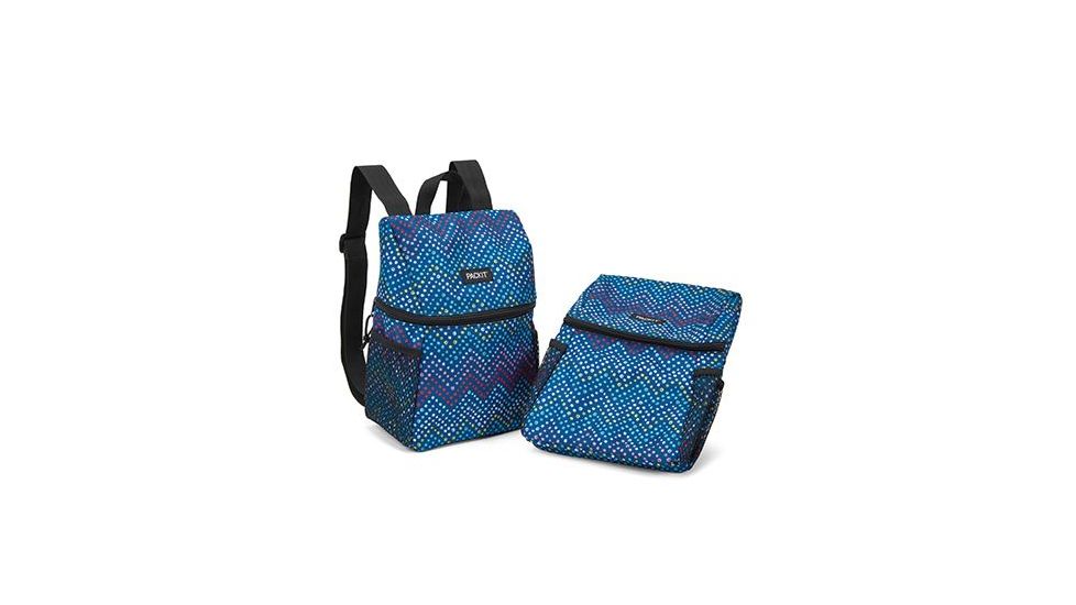 Packit Lifestyle Lunch Backpack, Dottie Chevron, Blue Multi, PKT-20736