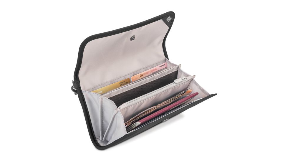 Pacsafe RFIDsafe V250 Anti-Theft RFID Blocking Travel Men's Wallet, Black 10571100