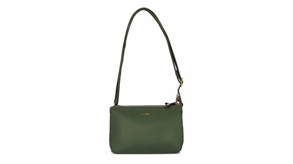 Pacsafe Stylesafe Double Zip Crossbody Bag, Kombu Green, 4 Liters, 20630516