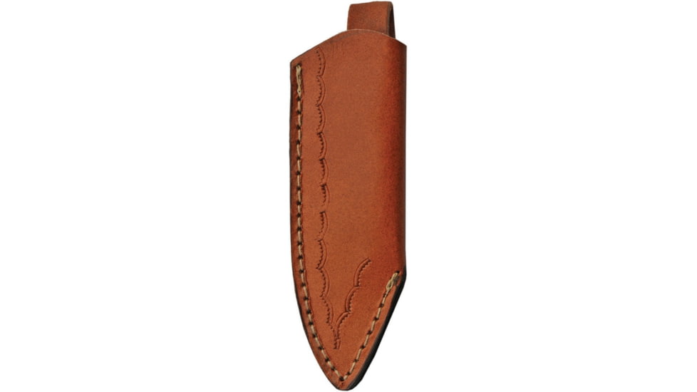 Pakistan 7.13In Skinner Fixed Blade Knife, 7.13in Overall, 3in Satin SS Blade, Horn Handle, SS Bolster, Brown Leather Belt Sheath, 203407-HN