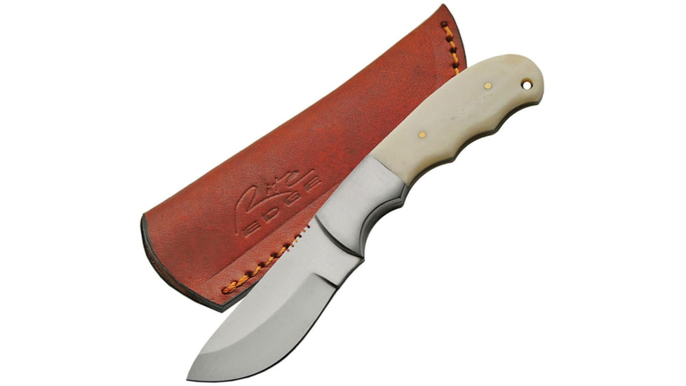 Pakistan 7in White Bone Knife, 7in overall, 3in Satin SS skinner blade, White smooth bone, DH-8015