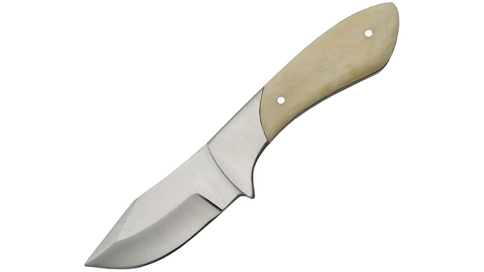 Pakistan Bone Handle Skinner Fixed Blade Knife, 3in, White, Smooth Bone Handle PA3343