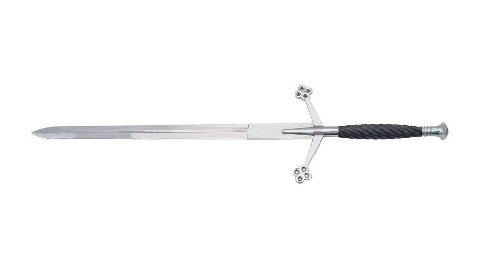 Pakistan Claymore Knurled Wood Sword, Silver, 39 7/8in. PA1070SL