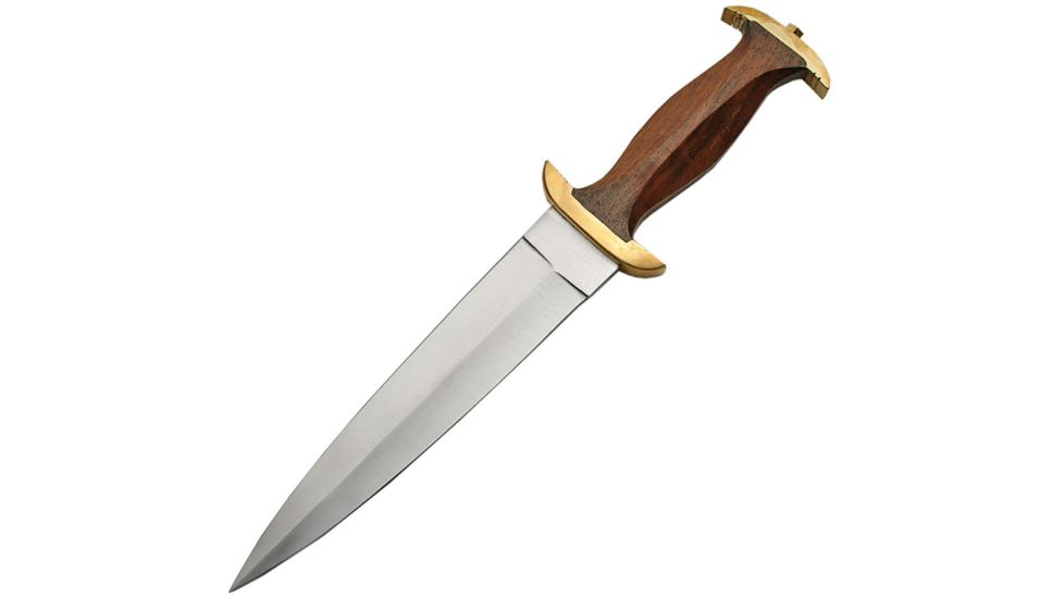 Pakistan Dagger Fixed Blade Knife, 9in, Stainless Steel, Dagger Blade, Brown, Wood Handle PA8009