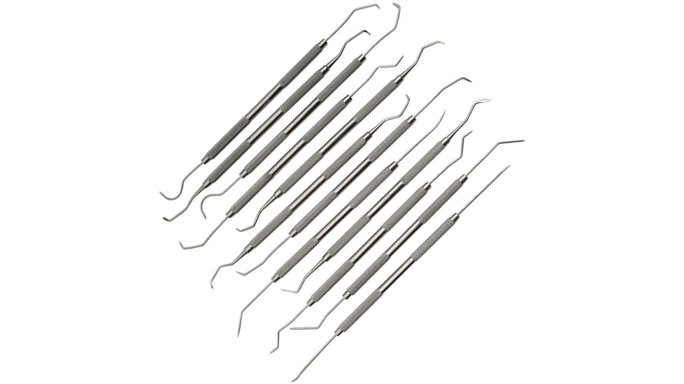 Pakistan Dental Pick Set 12 Pc Assorted, Stainless construction, 100327-12