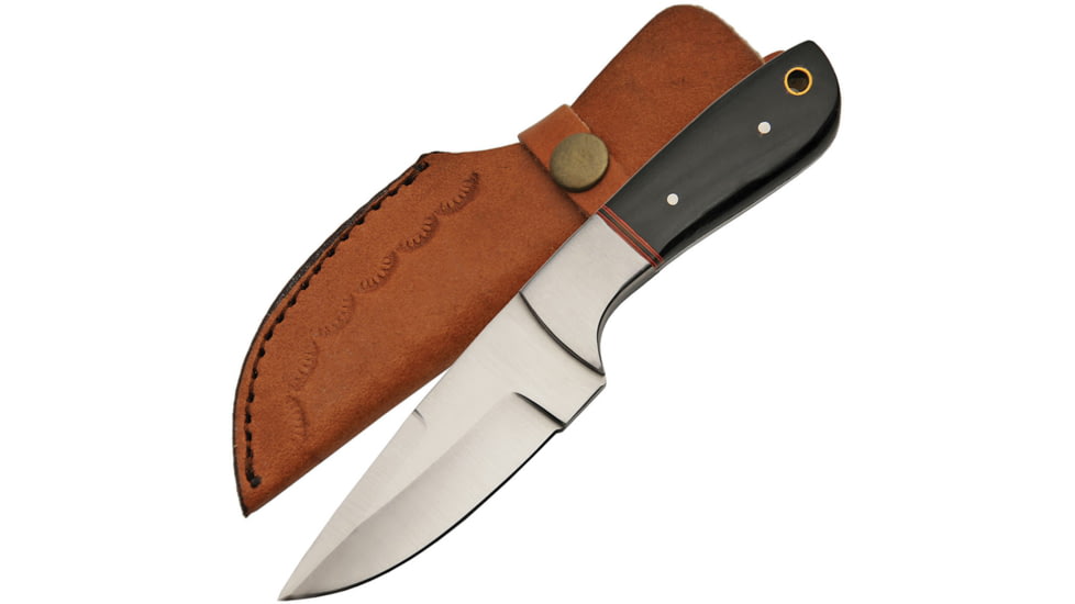Pakistan Hunter Horn Knife, 3.5 satin finish stainless drop point blade, Horn handle, 203394