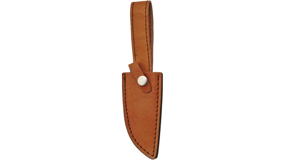 Pakistan Hunter Pakkawood Fixed Blade Knife, 8.75in Overall, 4.25in Satin SS Drop Point, Black Pakkawood Handle, Brown Leather Belt Sheath, 203361-BK