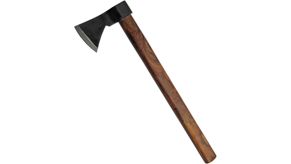 Pakistan Medieval Axe, 5.75 black finish carbon steel axe head with 3 c, Brown wood handle, 882448