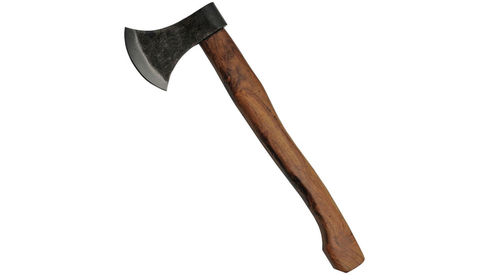 Pakistan Medieval Axe, 5 black finish carbon steel axe head with 3.5 cu, Brown wood handle, 882447