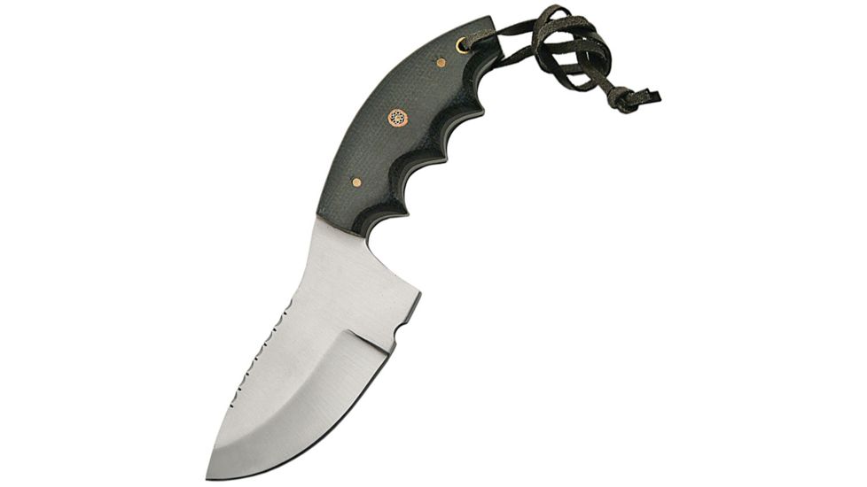 Pakistan Micarta Skinner Fixed Blade Knife, 4.25in, Stainless Steel, Skinner, Black, Micarta Handle PA3347