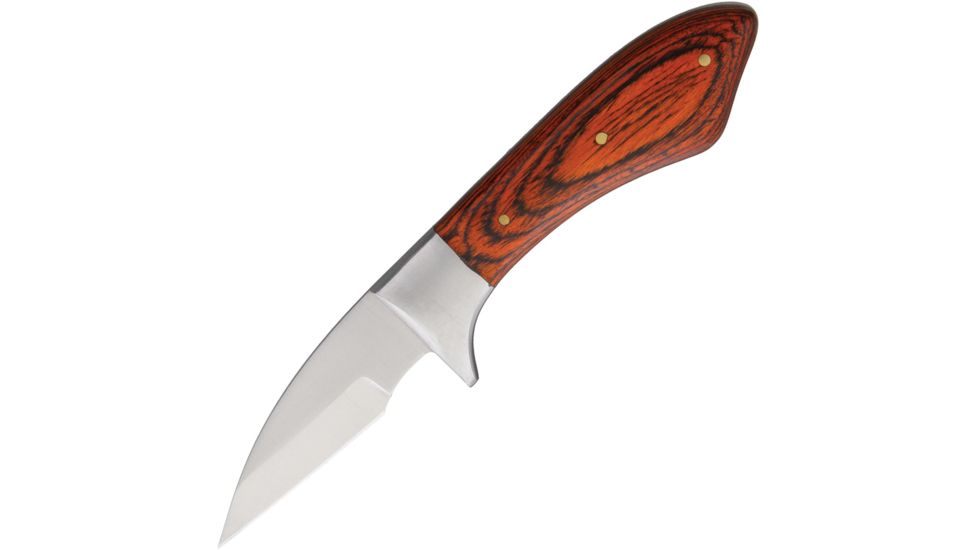 Pakistan Straight Skinner Fixed Blade Knife, 2.25in, Wharncliffe, Brown, Pakkawood Handle PA7999