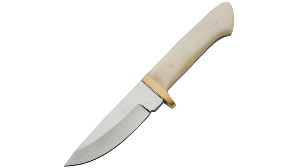 Pakistan Whitetail Skinner Fixed Blade Knife, 3.75in, Drop Point, Satin, Bone Handle PA8010