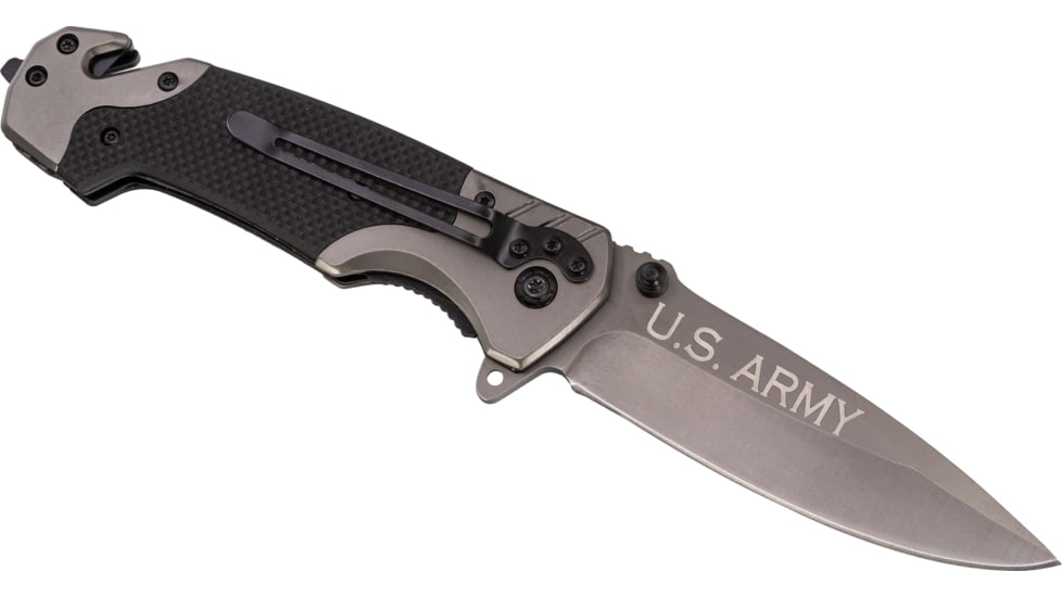 Paladin 3-in-1 Multifunctional Folding Knife - Army, 3.5in, Stainless Steel, Drop Point, PE-KN-8501-ARM