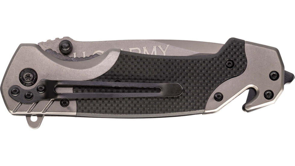 Paladin 3-in-1 Multifunctional Folding Knife - Army, 3.5in, Stainless Steel, Drop Point, PE-KN-8501-ARM