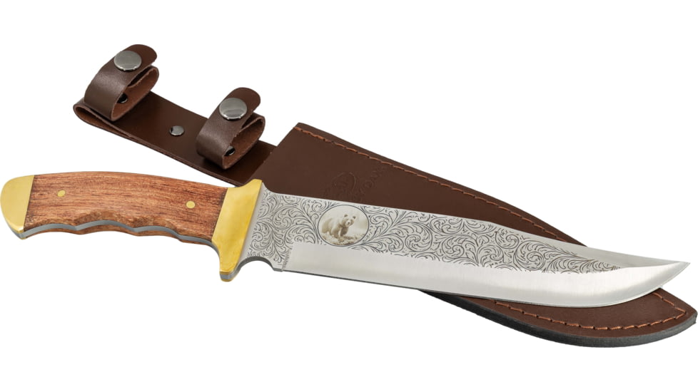 Paladin Bear Engraving Fixed Blade Knife, 14in, 3Cr13 Stainless Steel, Clip Point, Mossy Oak, PE-KN-8504-B