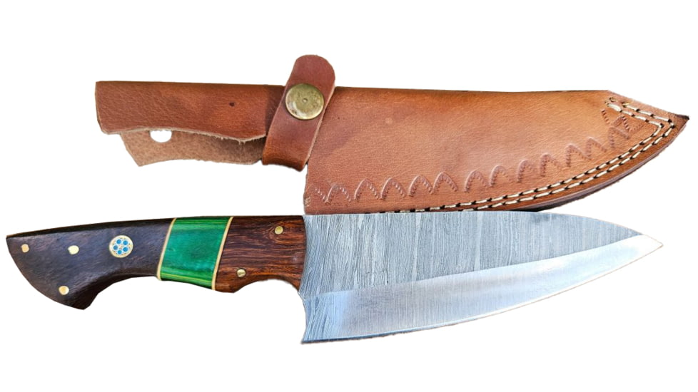 Paladin Damascus Steel Carving Knife, 6 in Blade, Damascus Steel, Wood, PE-6DM-CK-2008