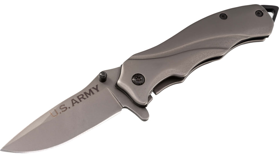 Paladin EDC Folding Knife - Army, 2.5in, Stainless Steel, Drop Point, Titanium, PE-KN-8512-ARM