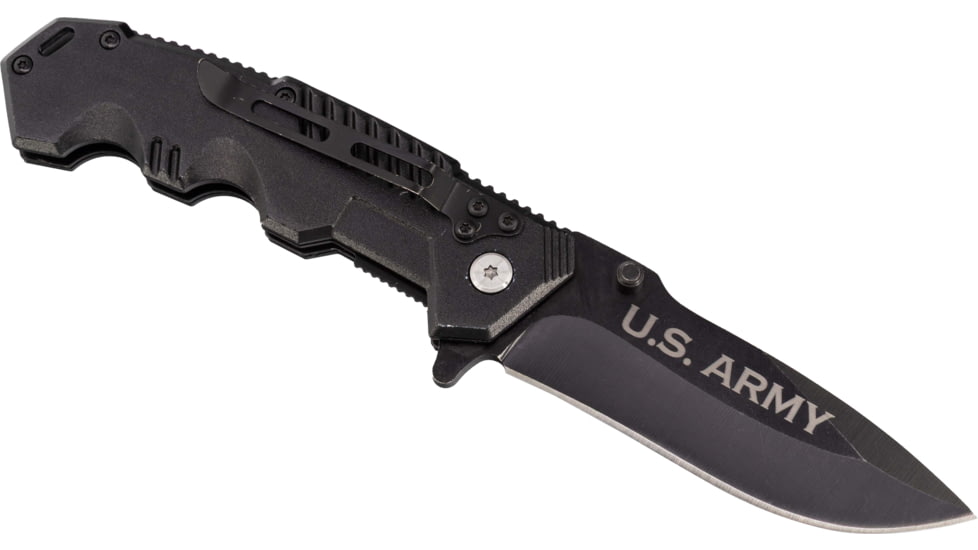 Paladin EDC Folding Knife Army, 3.3in, High Carbon Stainless Steel, Stainless Steel Handle, PE-KN-8502-ARM