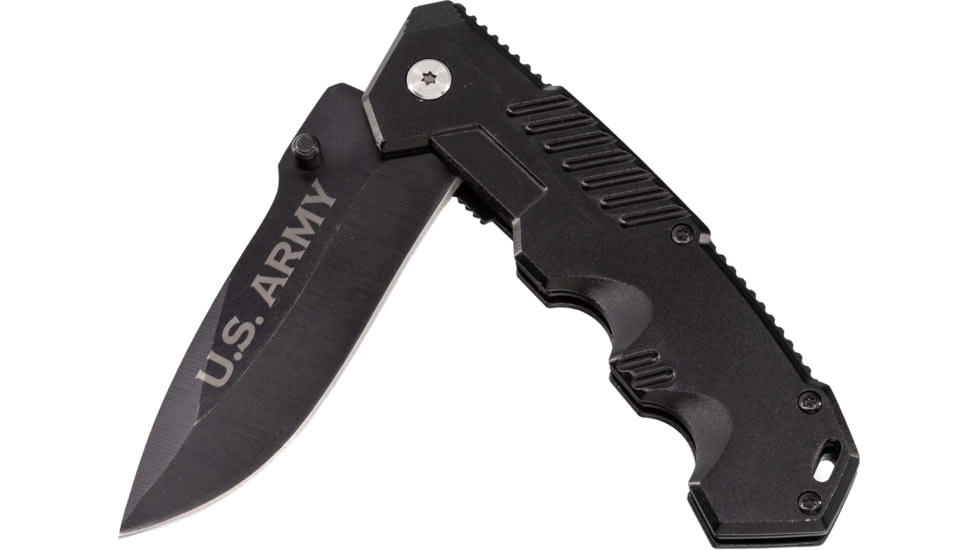 Paladin EDC Folding Knife Army, 3.3in, High Carbon Stainless Steel, Stainless Steel Handle, PE-KN-8502-ARM
