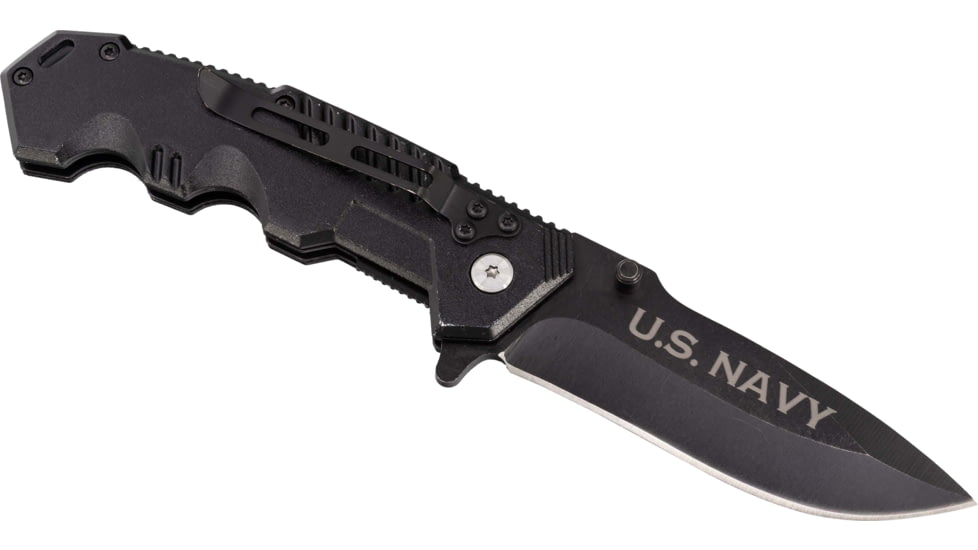 Paladin EDC Folding Knife - Navy, 3.3in, High Carbon Stainless Steel, Stainless Steel Handle, PE-KN-8502-NAV