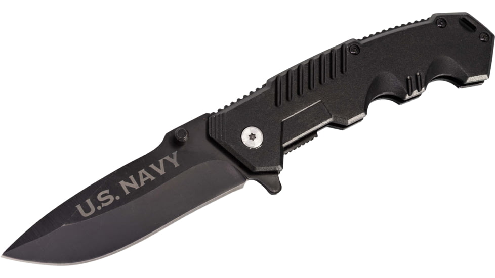 Paladin EDC Folding Knife - Navy, 3.3in, High Carbon Stainless Steel, Stainless Steel Handle, PE-KN-8502-NAV