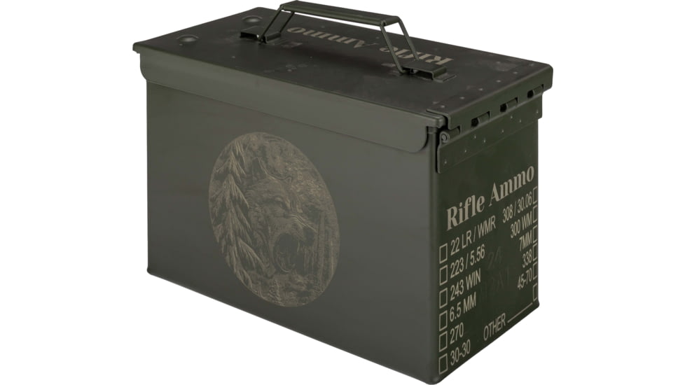 Paladin Enagraved Rifle Ammo Box, OD Green, PE-AM-8007-R