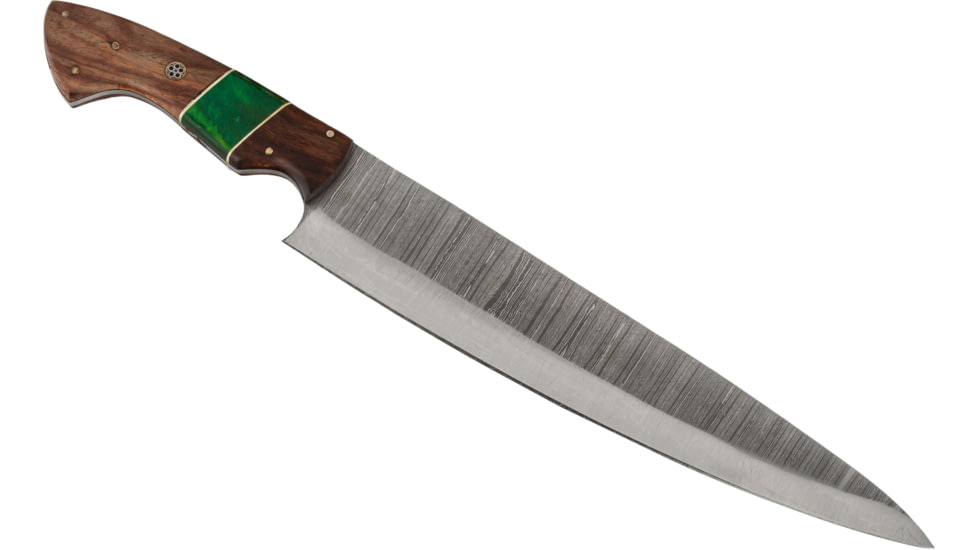Paladin Fixed Blade Knife, 11in, Damascus Steel, Hardwood, PE-DAM-6017