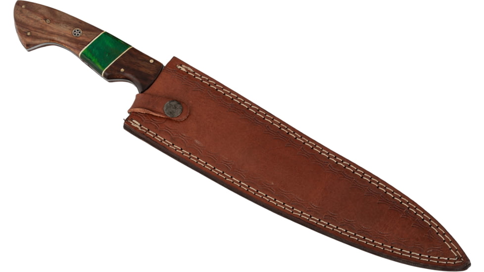 Paladin Fixed Blade Knife, 11in, Damascus Steel, Hardwood, PE-DAM-6017