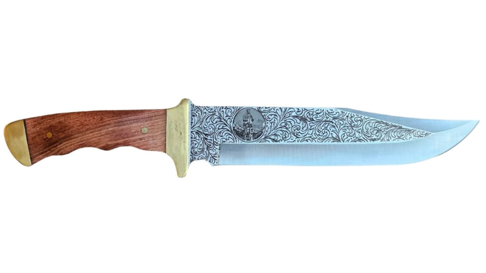 Paladin Full-tang Bowie 14in Folding Knife, Clip Point, Rosewood, Brass Guard Handle, BRASS GUARD AND ROSEWOOD, PE-14BK-2044