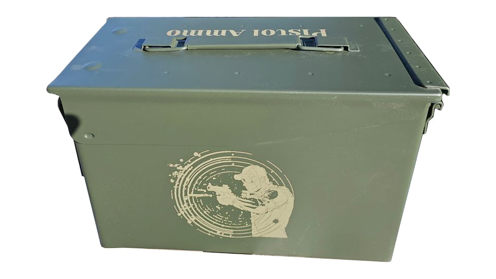 Paladin Pistol Ammo Can, Green Metal, PE-AMMOCP-2035