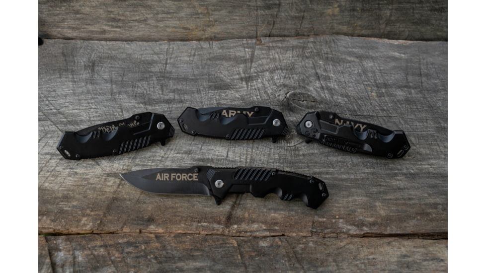 Paladin Pocket Folding Knife, 3.3 in Blade, High Carbon Stainless Steel, Black EDC, PE-BLK-EDC-2028