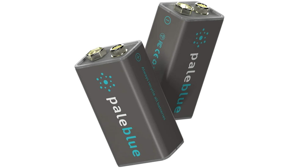 Pale Blue Earth Pale Blue Smart Lithium Ion USB Rechargeable 9V Batteries 2 Pack, Gray, PB-9V-C