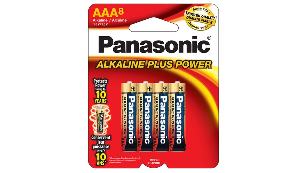 Panasonic Aklaline Size AAA Plus Power Batteries - Pack of 8 AM4PA8B