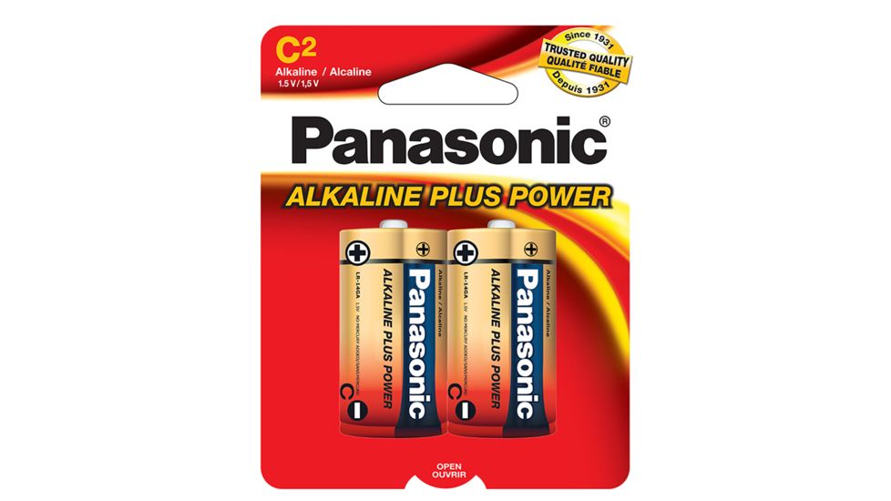 Panasonic Alkaline Size C Plus Power Batteries - Pack of 2 AM2PA2B