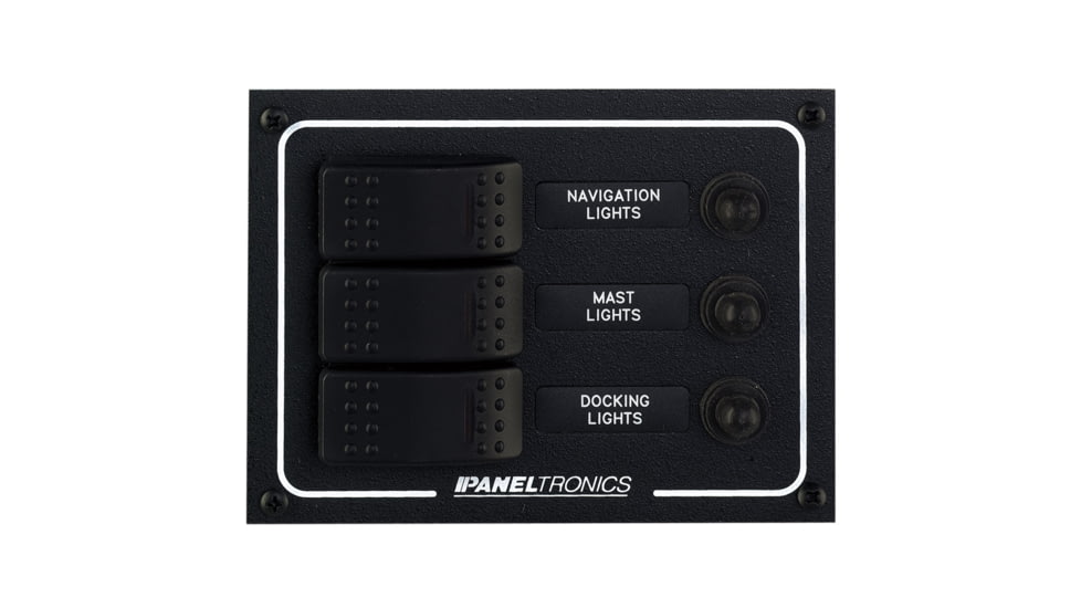 Paneltronics DC 3 Position Lighted Rocker &amp; CB Waterproof 29824
