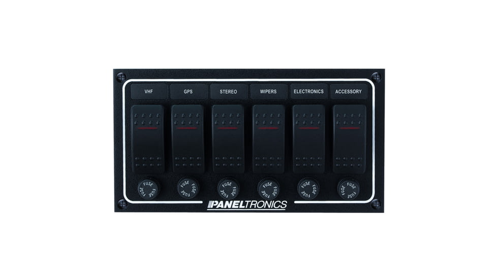 Paneltronics DC 6 Position Lighted Rocker &amp; Fuse Waterproof 29817