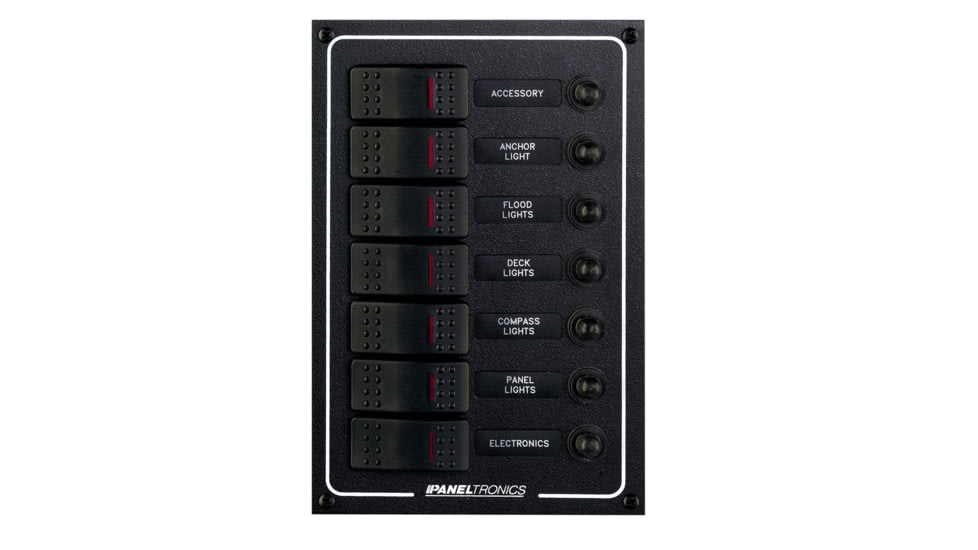 Paneltronics DC 7 Position Lighted Rocker &amp; CB Waterproof 29826