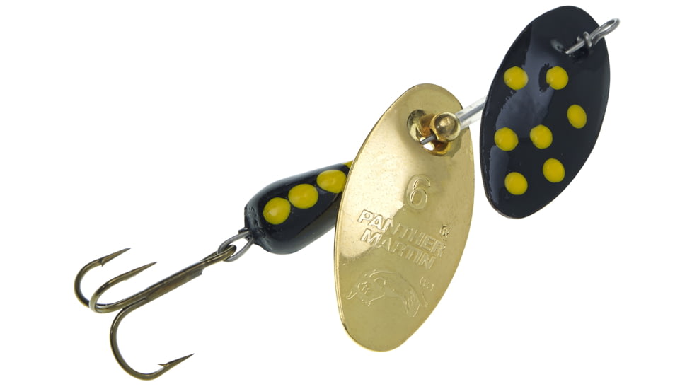 Panther Martin Dual Flash Spinner, Black &amp; Gold, Size 4, 4DFPMDF-BG