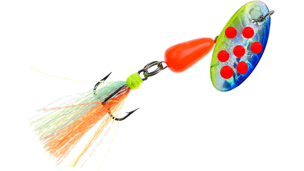 Panther Martin Flash-A-Bou Go-Glo In-Line Spinner #4, 1/8 oz, Silver Blue &amp; Chartreuse Holographic, 4PMGGFSBCH